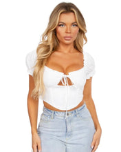 Load image into Gallery viewer, Sophia Cut Out Tie Front Top (WHITE)

