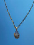 Diamond Wrapped In Flower Necklace