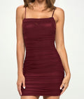 Cosima Mesh Ruched Mini Dress