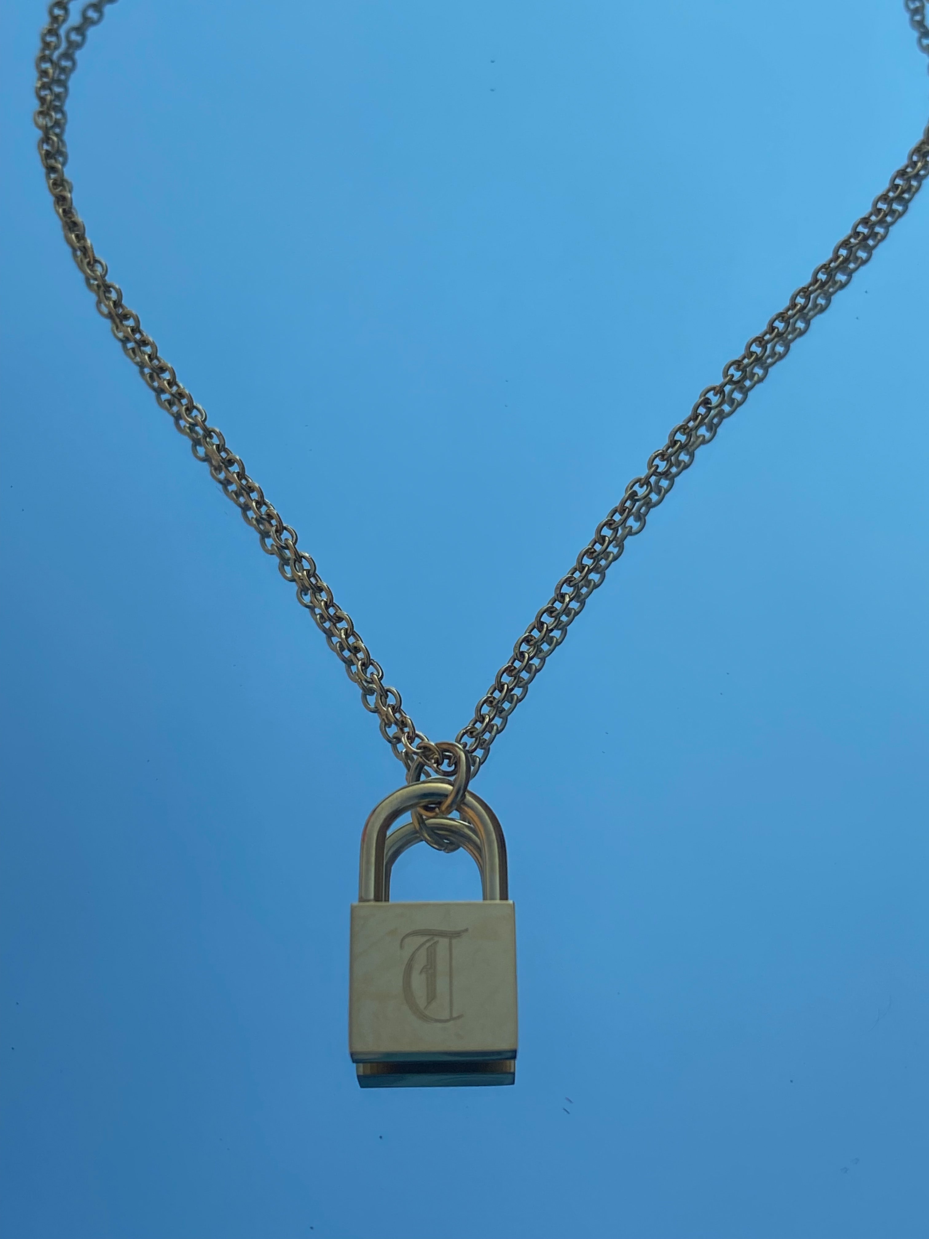 T Letter Locket Necklace
