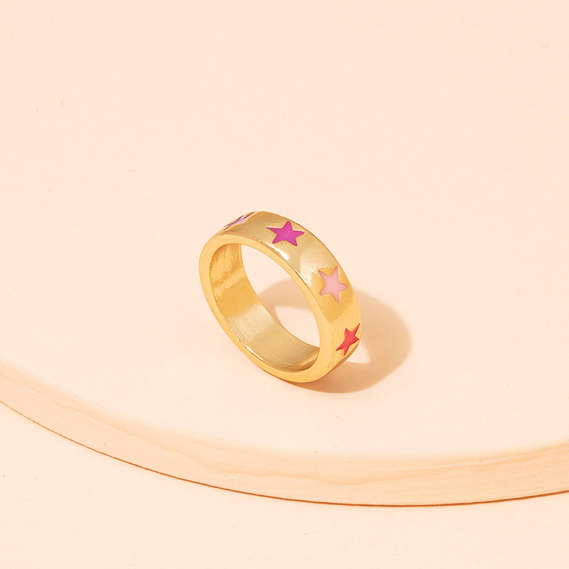 Multi Coloured Star Ring