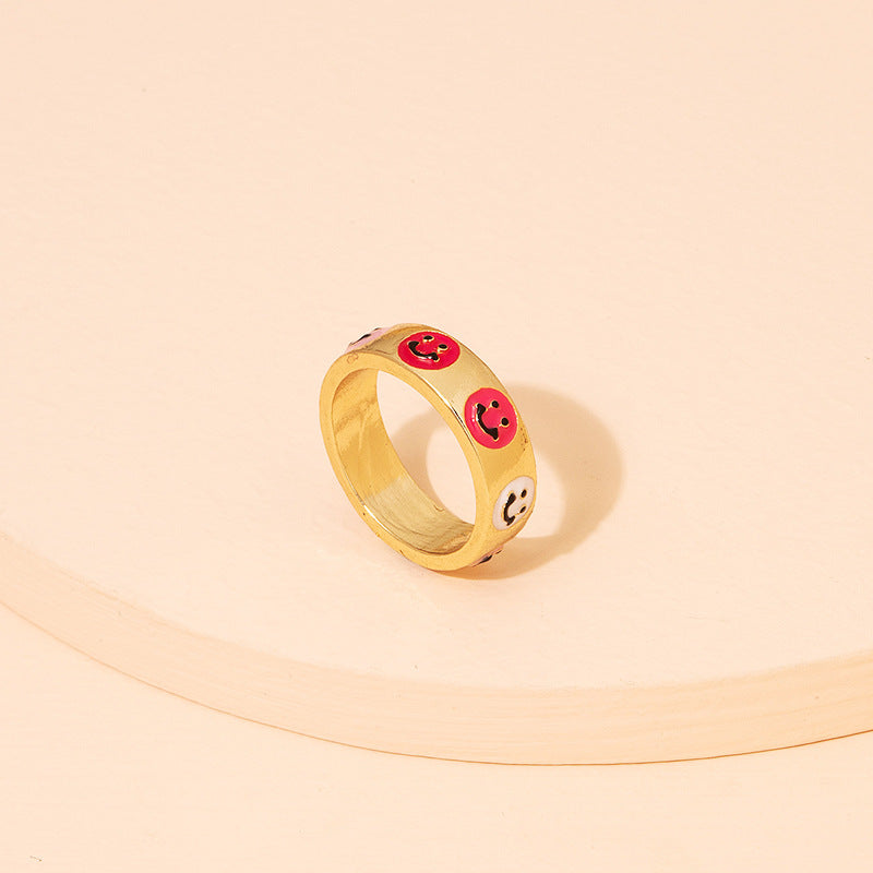 Multi Coloured Smiley Ring