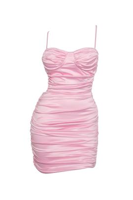 Lola Satin Open Back Mini Dress