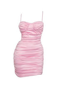 Lola Satin Open Back Mini Dress