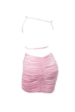 Lola Satin Open Back Mini Dress
