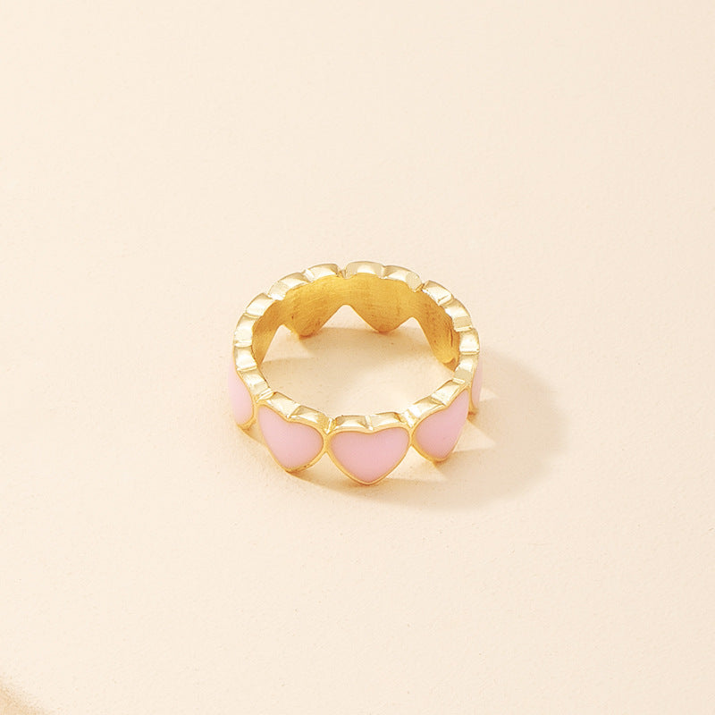 Light Pink Heart Pattern Ring