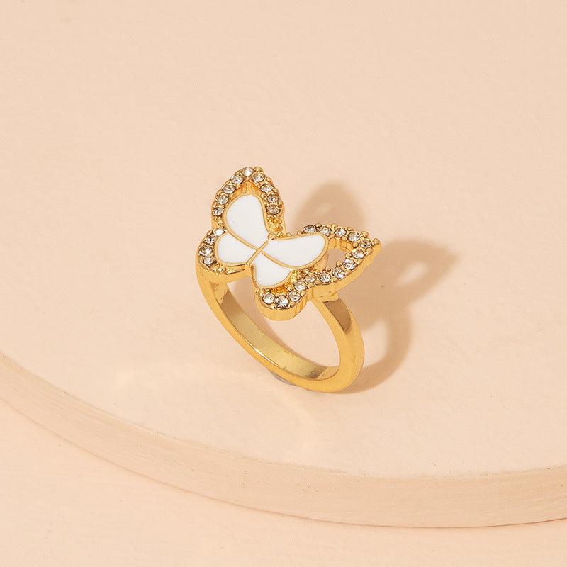 White Butterfly Ring (Gold)